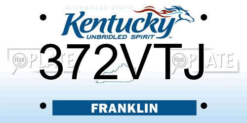 372VTJ Kentucky License Plate