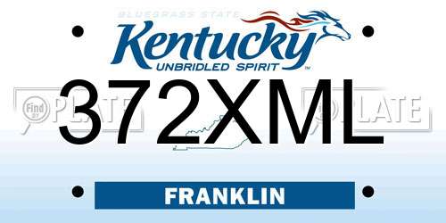 372XML Kentucky License Plate