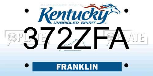372ZFA Kentucky License Plate