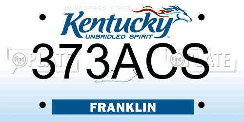 373ACS Kentucky License Plate