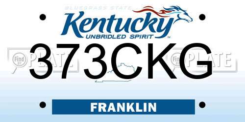 373CKG Kentucky License Plate