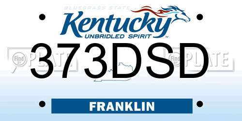 373DSD Kentucky License Plate