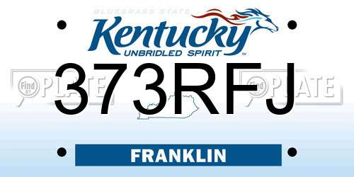 373RFJ Kentucky License Plate