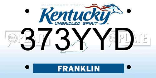 373YYD Kentucky License Plate