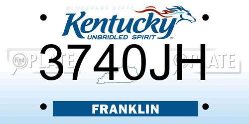 3740JH Kentucky License Plate