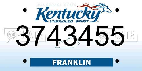 3743455 Kentucky License Plate
