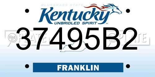 37495B2 Kentucky License Plate