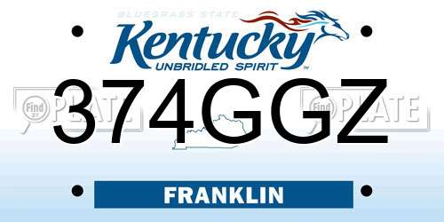 374GGZ Kentucky License Plate