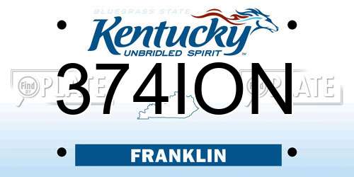 374ION Kentucky License Plate