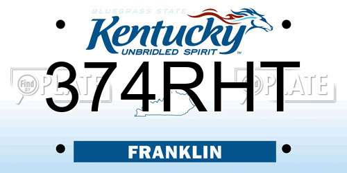 374RHT Kentucky License Plate