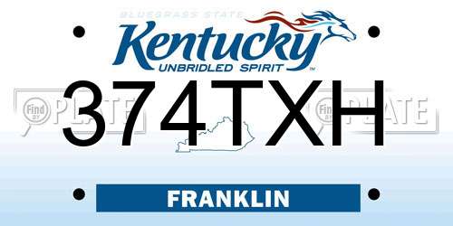374TXH Kentucky License Plate