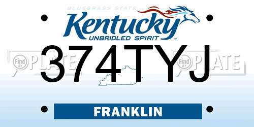 374TYJ Kentucky License Plate