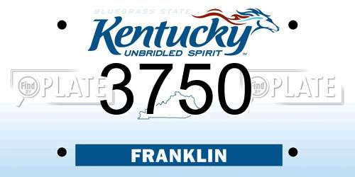3750 Kentucky License Plate