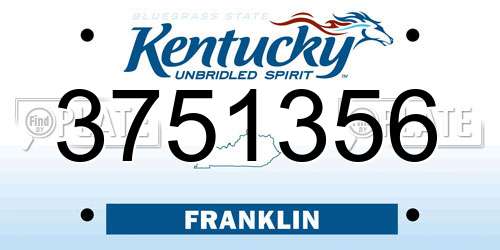 3751356 Kentucky License Plate