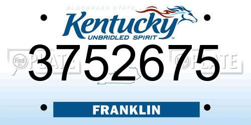 3752675 Kentucky License Plate