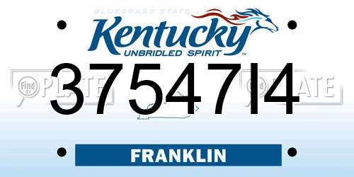 37547I4 Kentucky License Plate