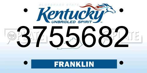 3755682 Kentucky License Plate