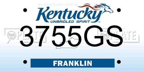 3755GS Kentucky License Plate
