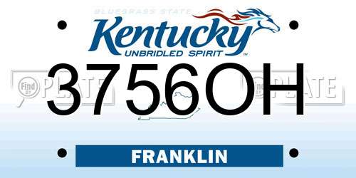 3756OH Kentucky License Plate