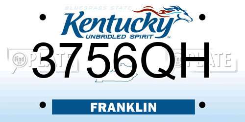 3756QH Kentucky License Plate