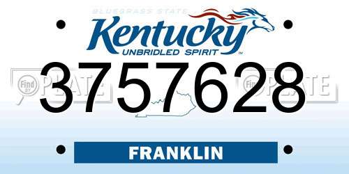 3757628 Kentucky License Plate