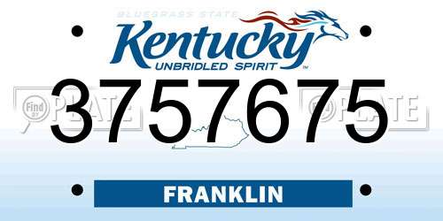 3757675 Kentucky License Plate