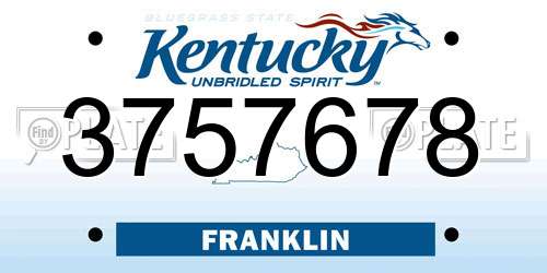3757678 Kentucky License Plate