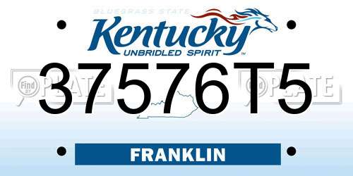 37576T5 Kentucky License Plate