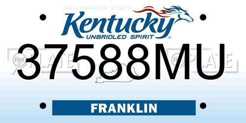 37588MU Kentucky License Plate