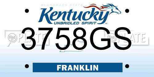 3758GS Kentucky License Plate