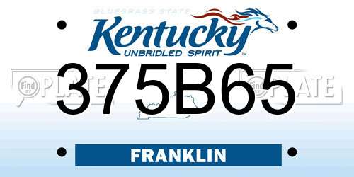 375B65 Kentucky License Plate