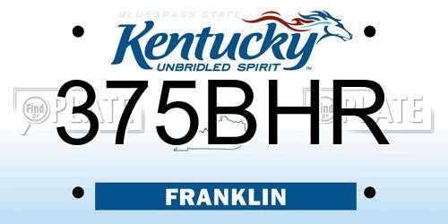 375BHR Kentucky License Plate
