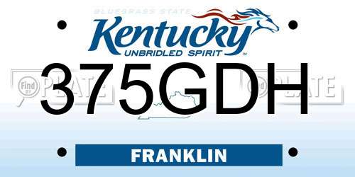 375GDH Kentucky License Plate