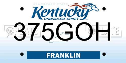 375GOH Kentucky License Plate