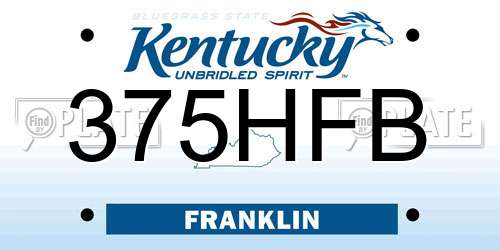 375HFB Kentucky License Plate