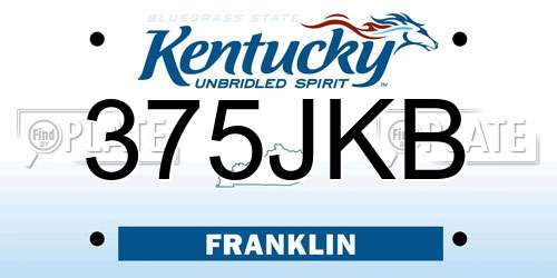 375JKB Kentucky License Plate