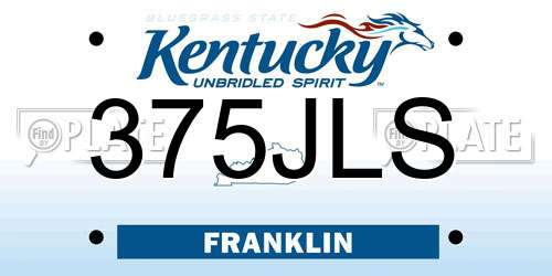 375JLS Kentucky License Plate