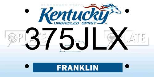 375JLX Kentucky License Plate