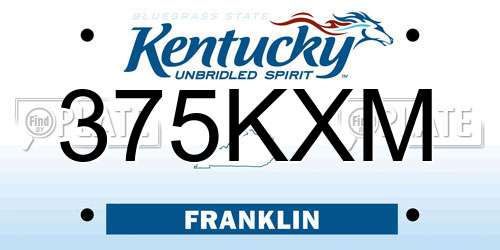 375KXM Kentucky License Plate