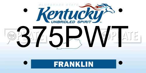 375PWT Kentucky License Plate