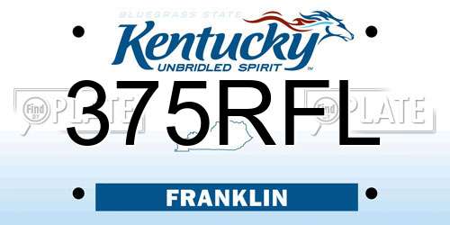 375RFL Kentucky License Plate