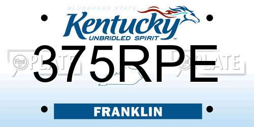 375RPE Kentucky License Plate