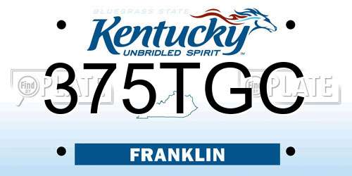 375TGC Kentucky License Plate