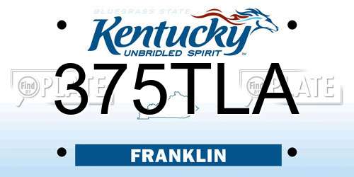 375TLA Kentucky License Plate