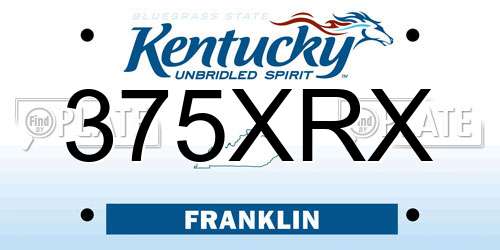 375XRX Kentucky License Plate