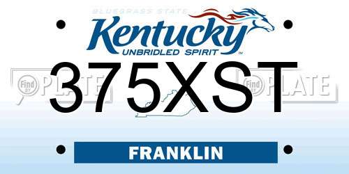 375XST Kentucky License Plate