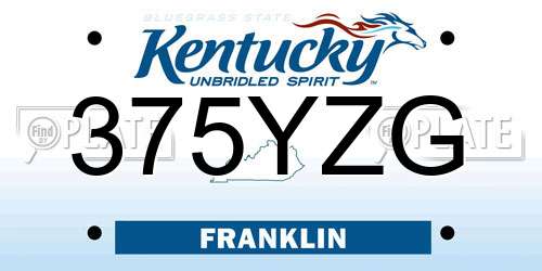 375YZG Kentucky License Plate