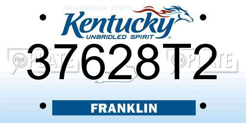 37628T2 Kentucky License Plate