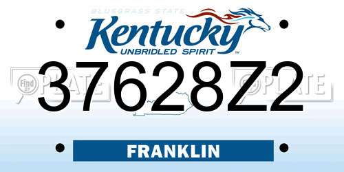 37628Z2 Kentucky License Plate
