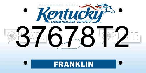 37678T2 Kentucky License Plate